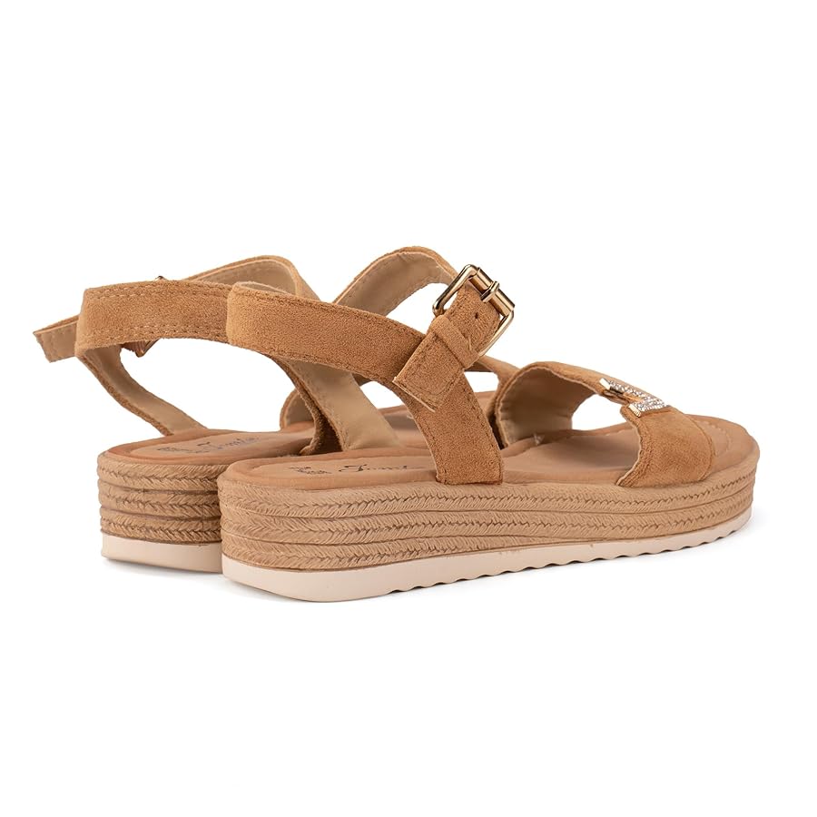 Women’s V-Strap Platform Sandals with Buckle