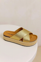 Women’s Cross Strap Platform Slide Sandals
