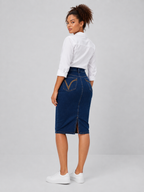 Fitted Knee-Length High-Waisted Denim Skirt DYQ-379