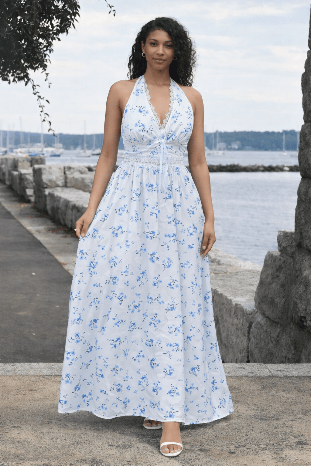 Floral Halter Maxi Dress