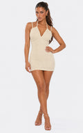 Crochet Halter Bodycon Mini Dress
