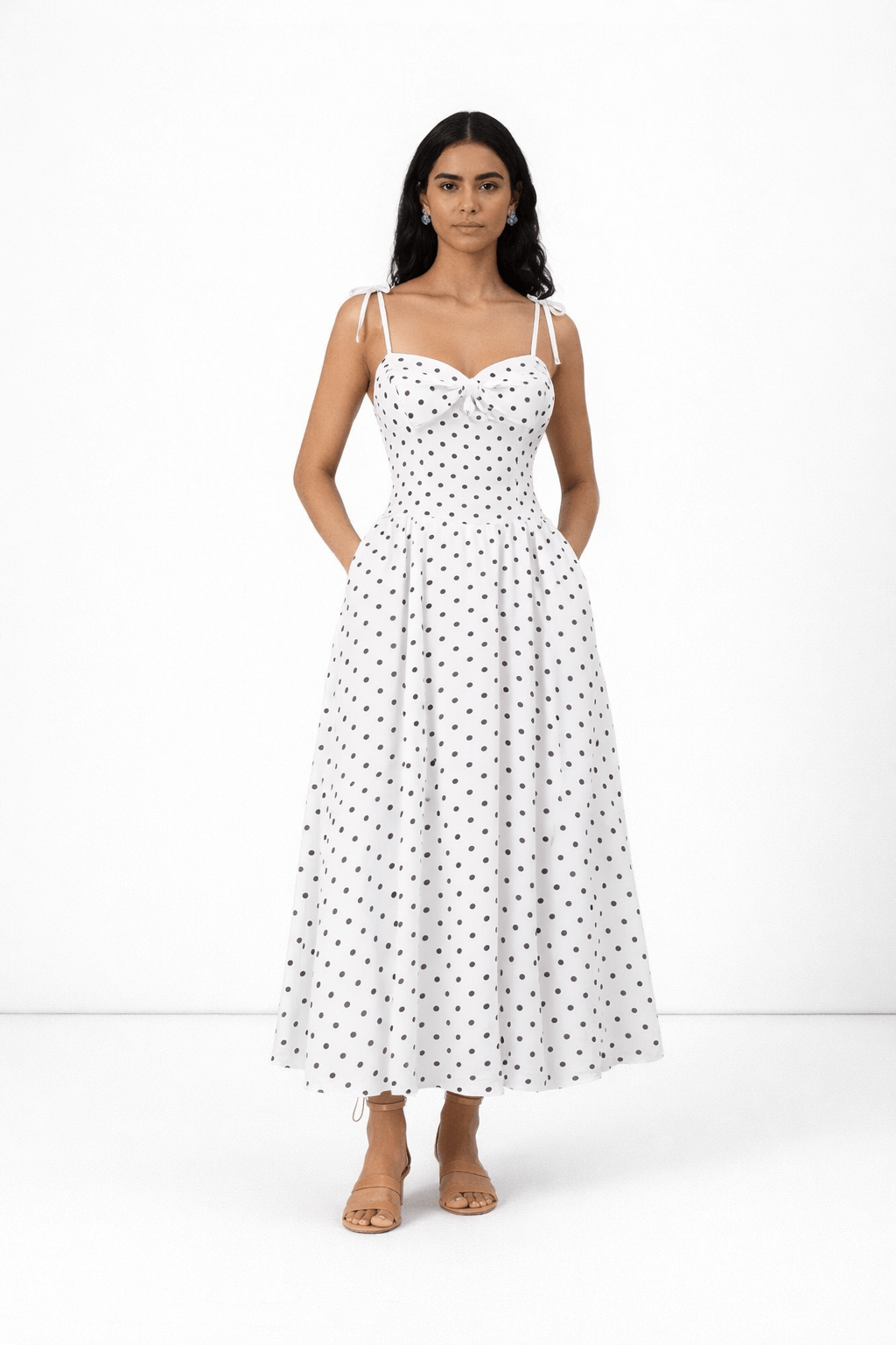 Polka Dot Vintage Tie-Strap Dress