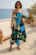 Tropical Escape Ruffle Floral Maxi Dress