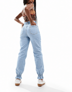 High-Waisted Cuff-Hem Denim Jeans