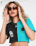 Eclipse Graphic Print Cropped T-Shirt