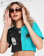 Eclipse Graphic Print Cropped T-Shirt