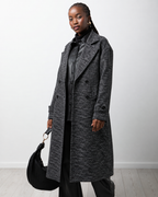 Elegant Textured Longline Winter Coat