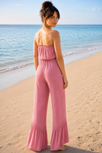 Women’s Strapless Wide Leg Jumpsuit