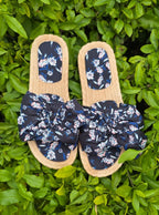 Floral Bow Slip-On Sandals – Casual Summer Flats