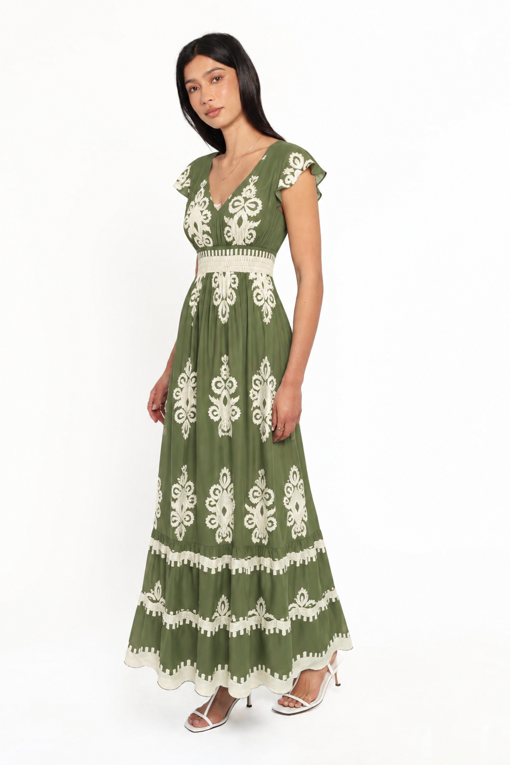 Refined Ornate Print Maxi Dress