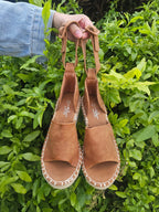Espadrille Wedge Sandals – Peep Toe Ankle Strap Heels