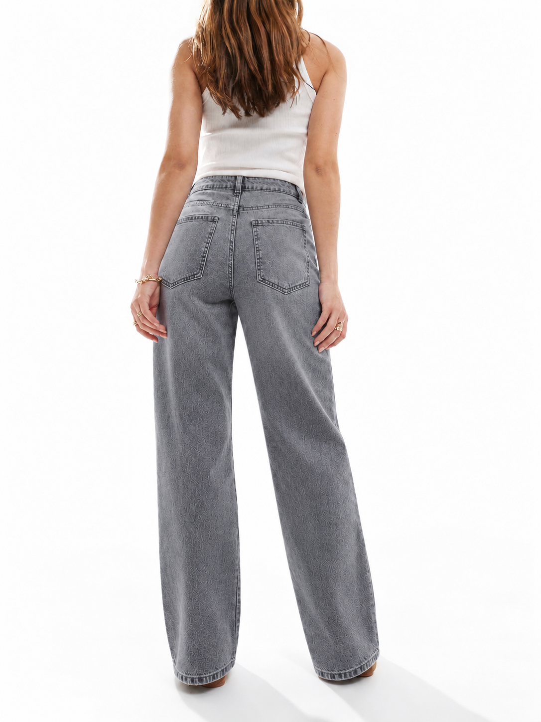 Washed Straight-Leg Jeans  DYQ-399