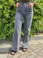 Grey Straight Leg Washed Out Denim Jeans - DYQ-399