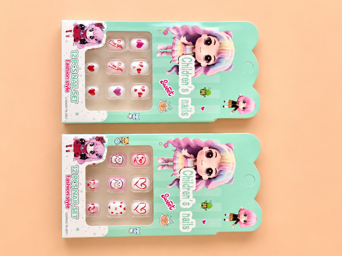 Cutesy Multicolour Designed Kids' Press On Nails