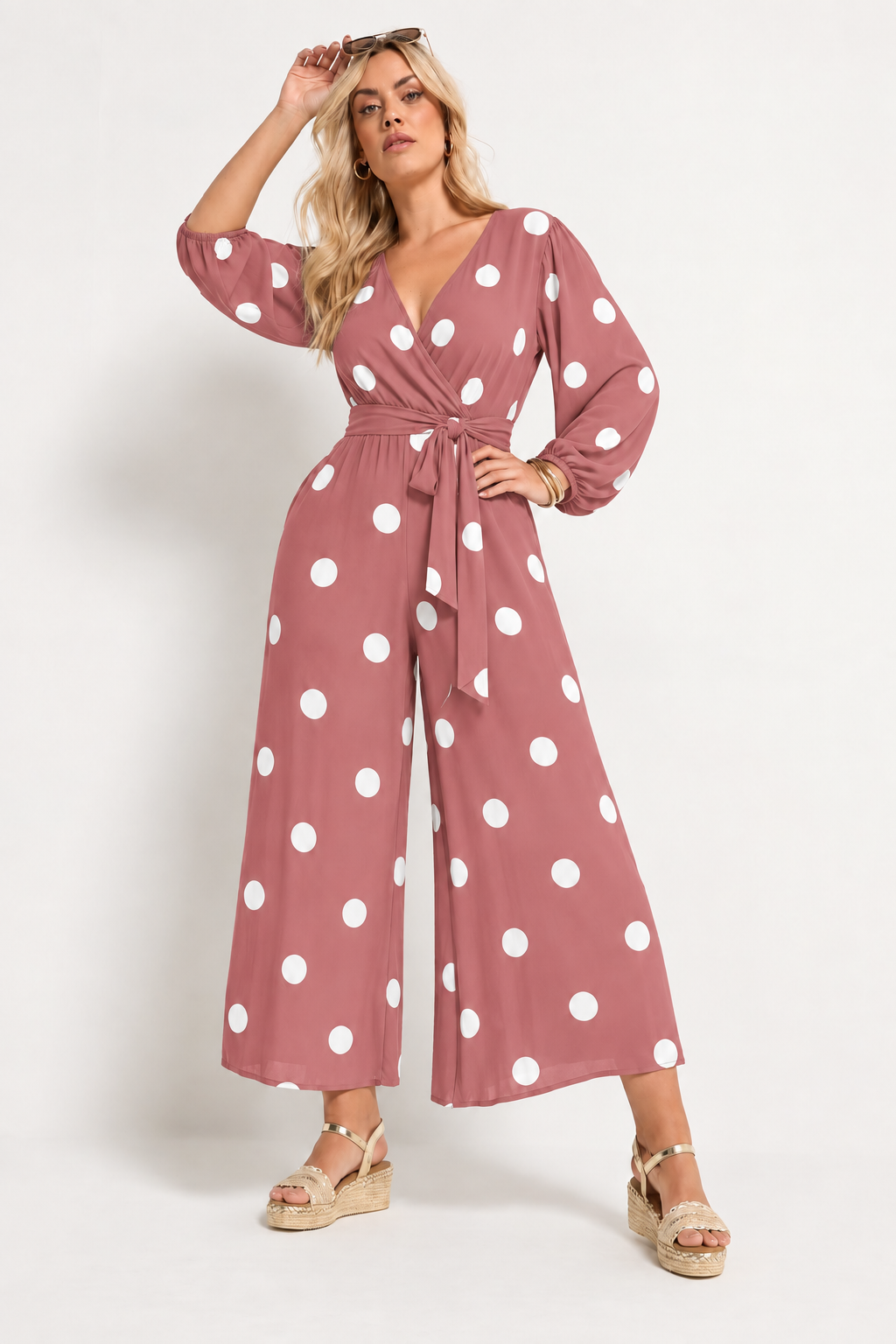 Curve Polka-Dot Wide-Leg Jumpsuit