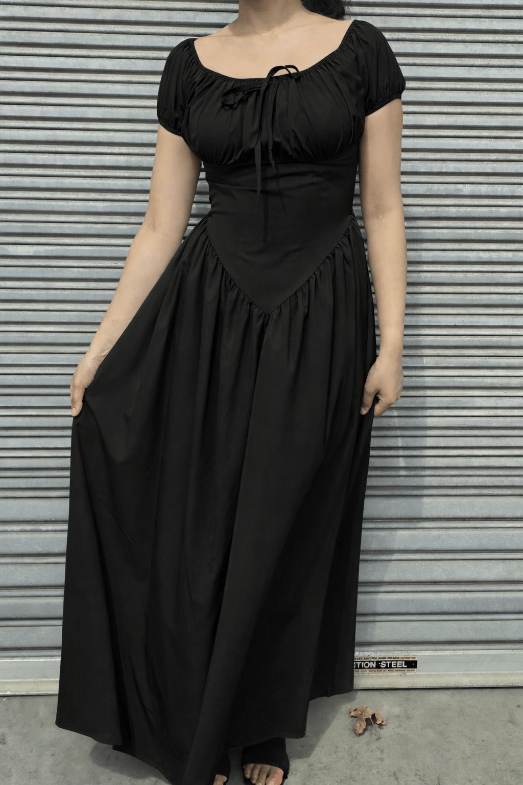 Off-Shoulder Elasticated Waist Maxi Dress