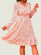 Floral Smocked Waist Midi Dress