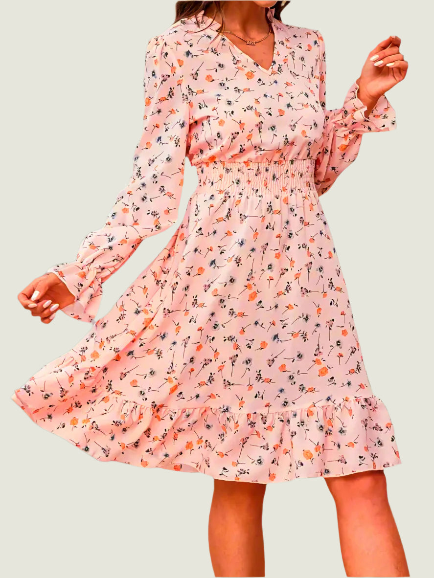 Floral Smocked Waist Midi Dress