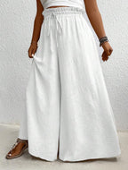 Wide Leg Curve Drawstring Pants