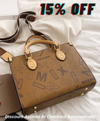Letter Graphic Studded Decor Square Bag