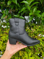 Women’s Brown Western Ankle Boots – Classic Low Heel Cowboy Shoes