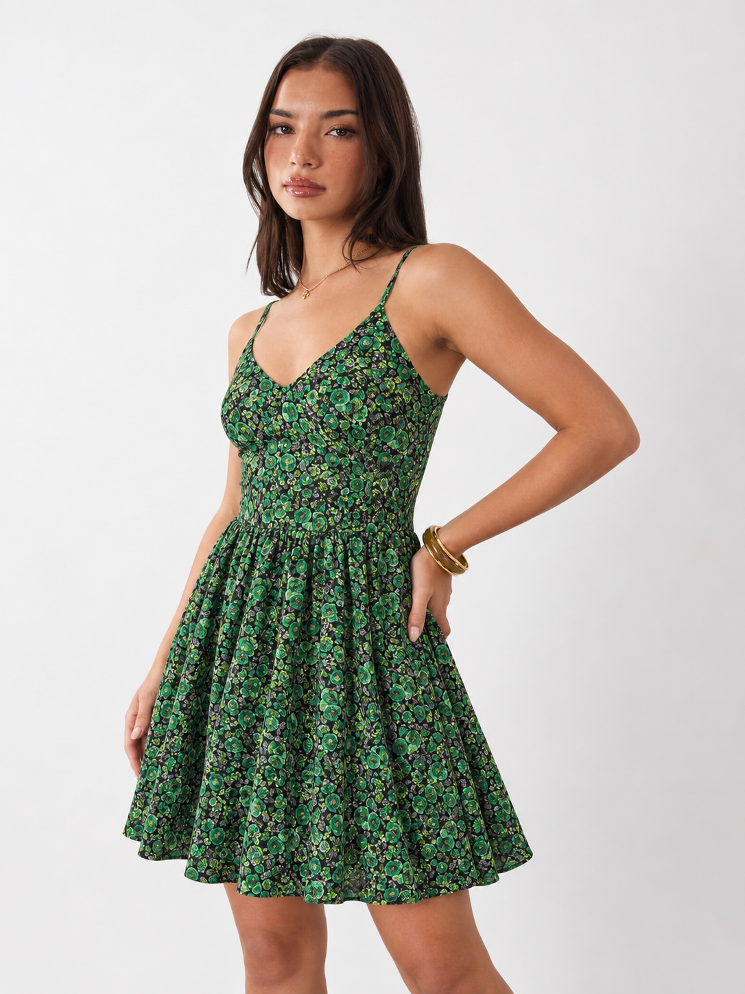 Ditsy Floral Fit-and-Flare Mini Dress