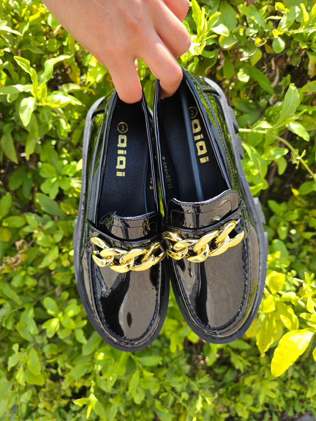 Chunky Chain Detail Platform Loafers