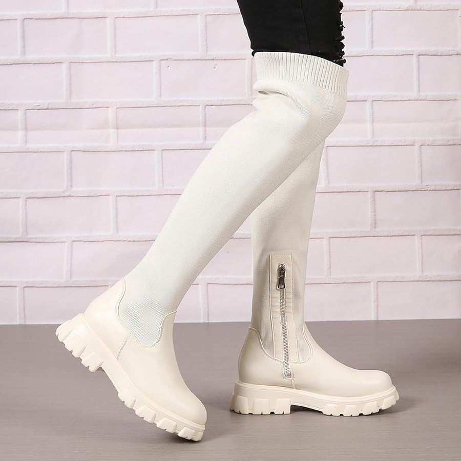 Flex Knit Platform Boots