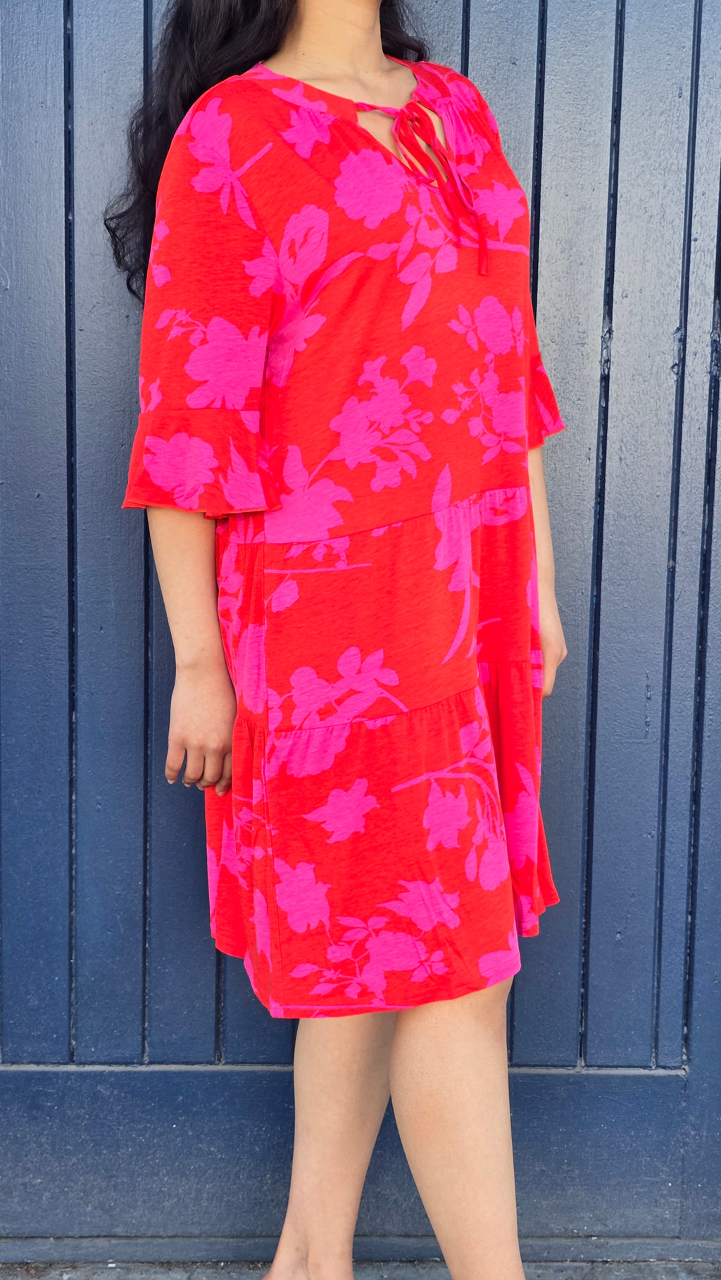 Bright Floral Tier Mini Dress