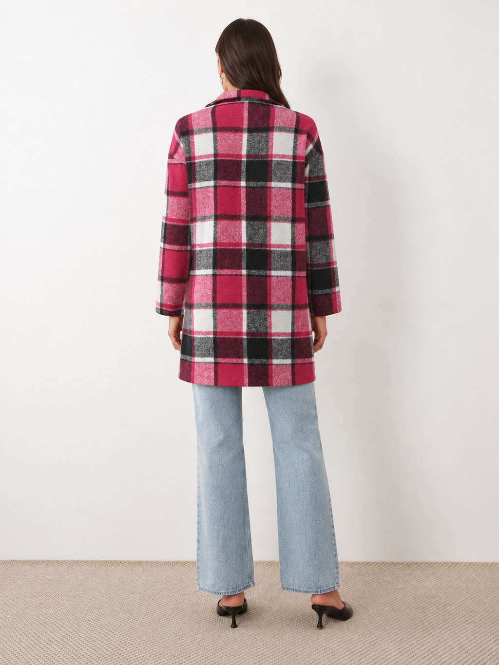 City Check Tailored Wool-Blend Coat