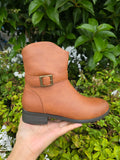 Women’s Buckle Strap Ankle Boots – Casual Low Heel Winter Boots