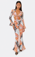 Afterglow Printed V-Neck Trouser Set