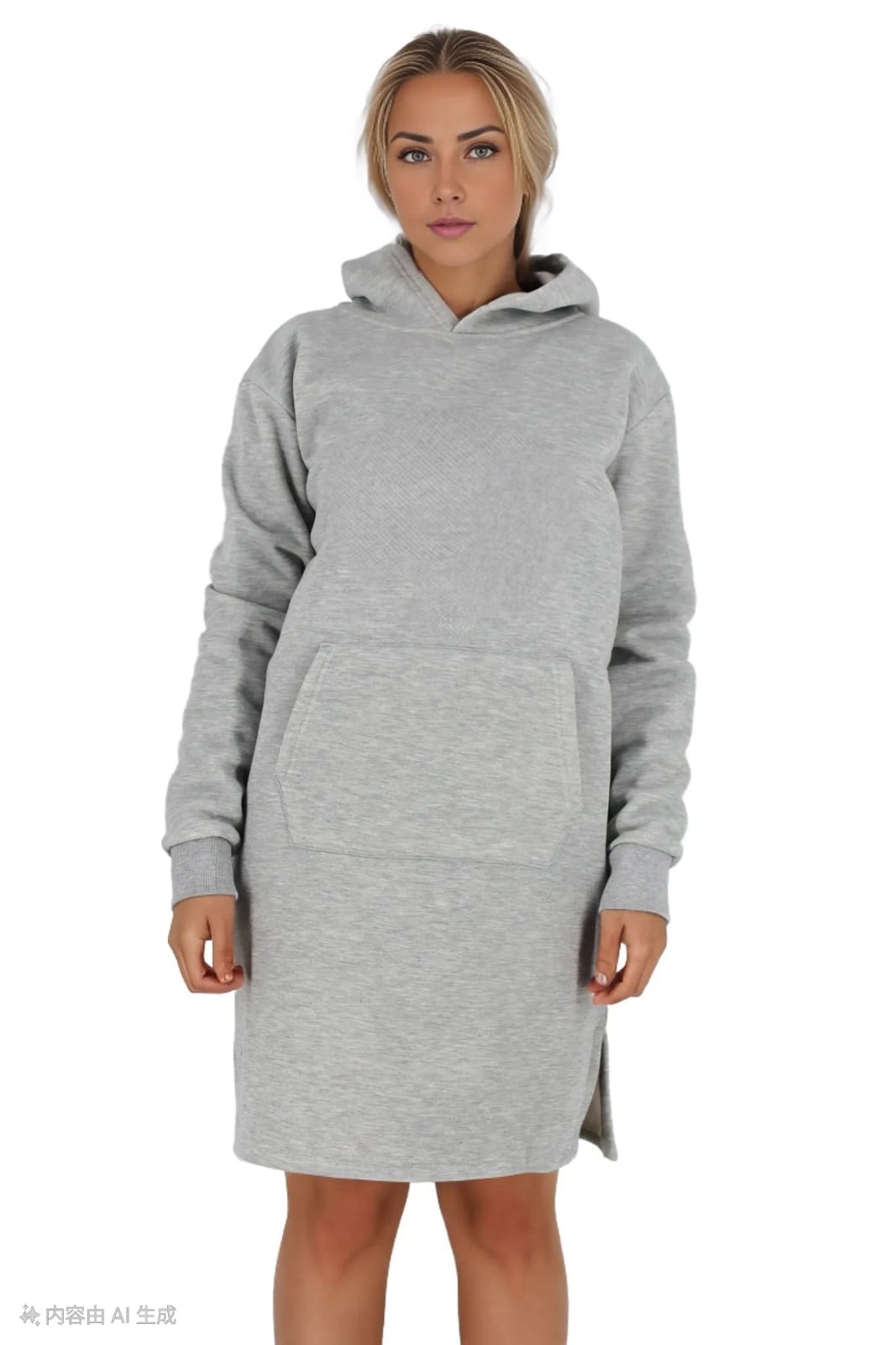 Jersey Hoodie Knee Length Dress