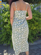 Summer Blossom Daisy Midi Thight Slit Dress