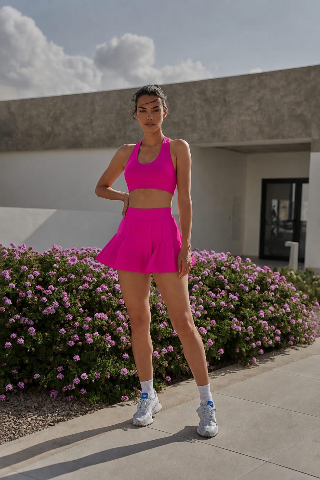 Pleated Activewear Skirt Set