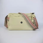 Multi-Pocket Nylon Crossbody Bag with Adjustable Random Strap - 9203