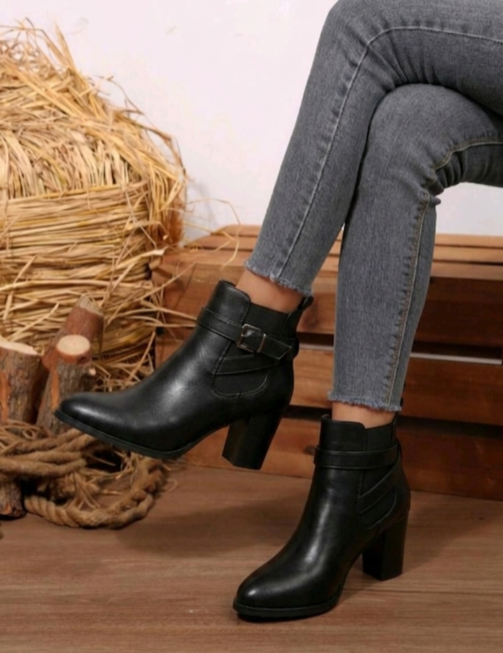 Classic Buckle Strap Ankle Boots