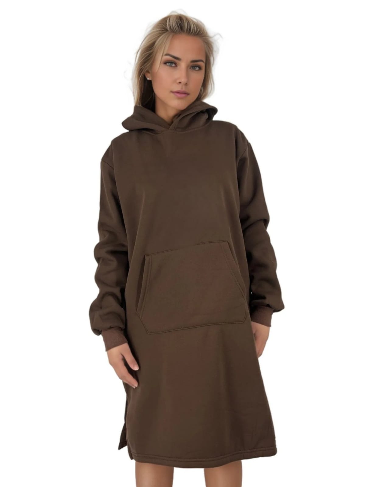 Jersey Hoodie Knee Length Dress