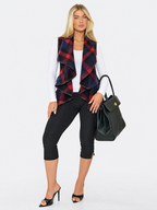 Plaid Sleeveless Jacket