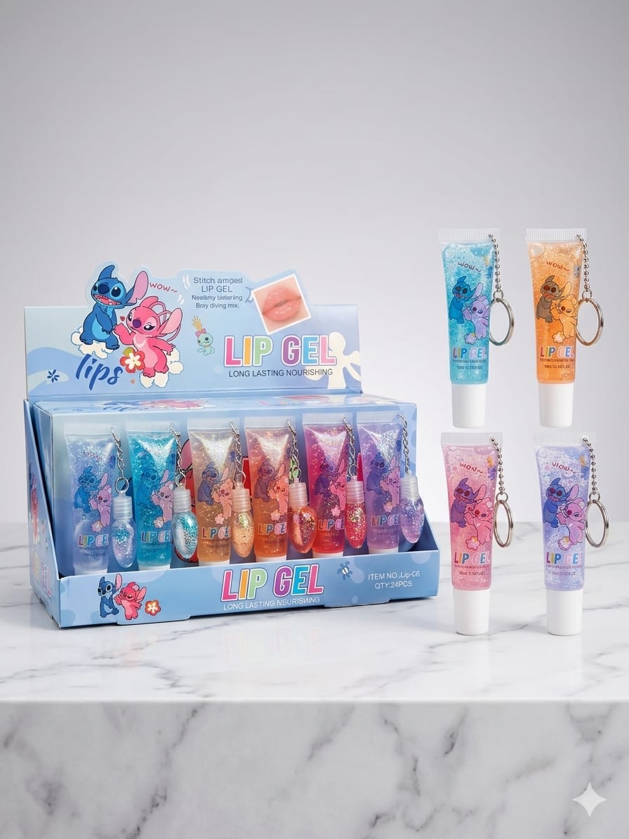 Cute Lip Gel Keychain Set