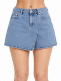 Vega Flap-Pocket Denim Skort