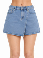 Vega Flap-Pocket Denim Skort