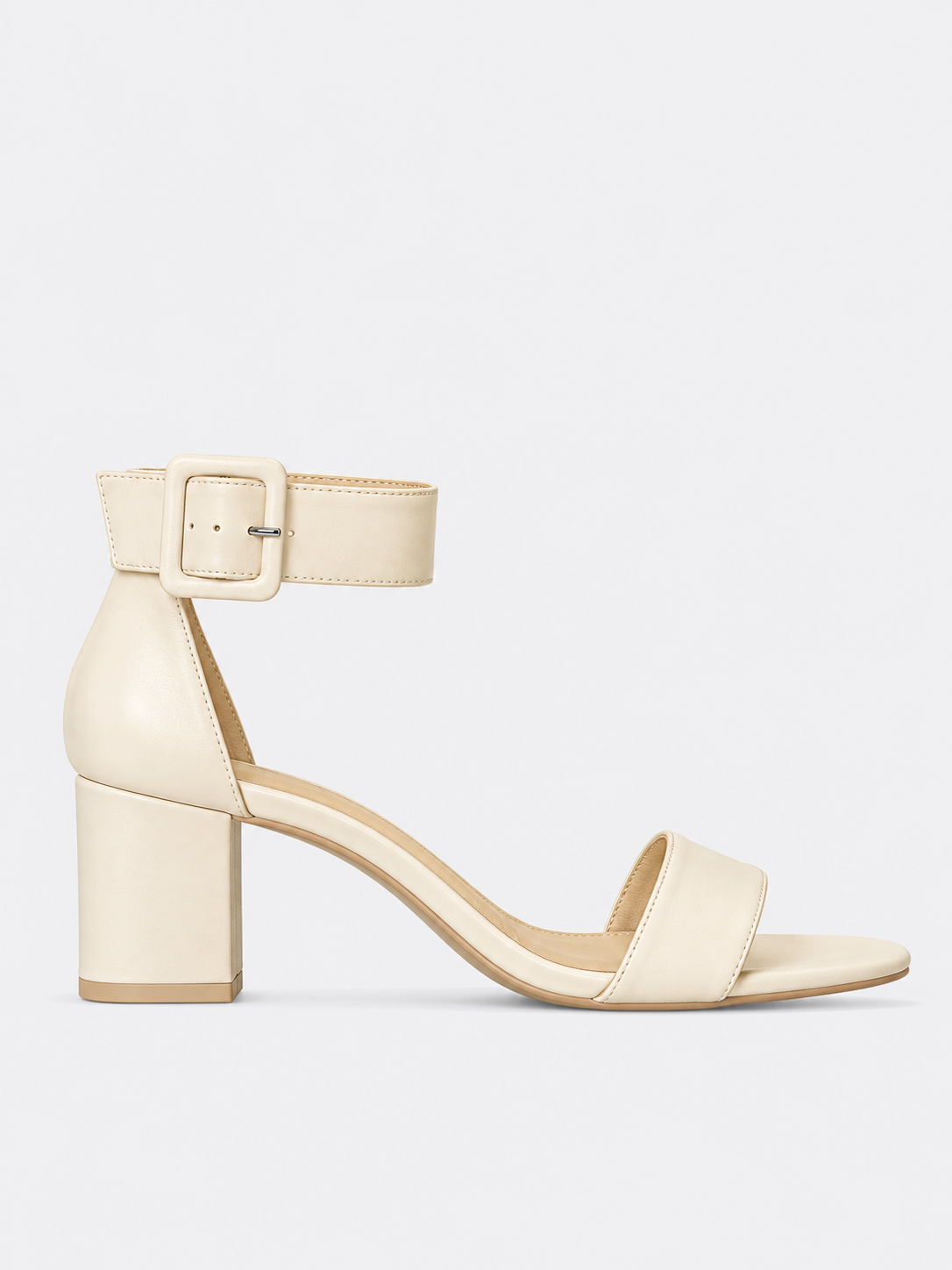 Madison Wide-Buckle Block-Heel Sandals