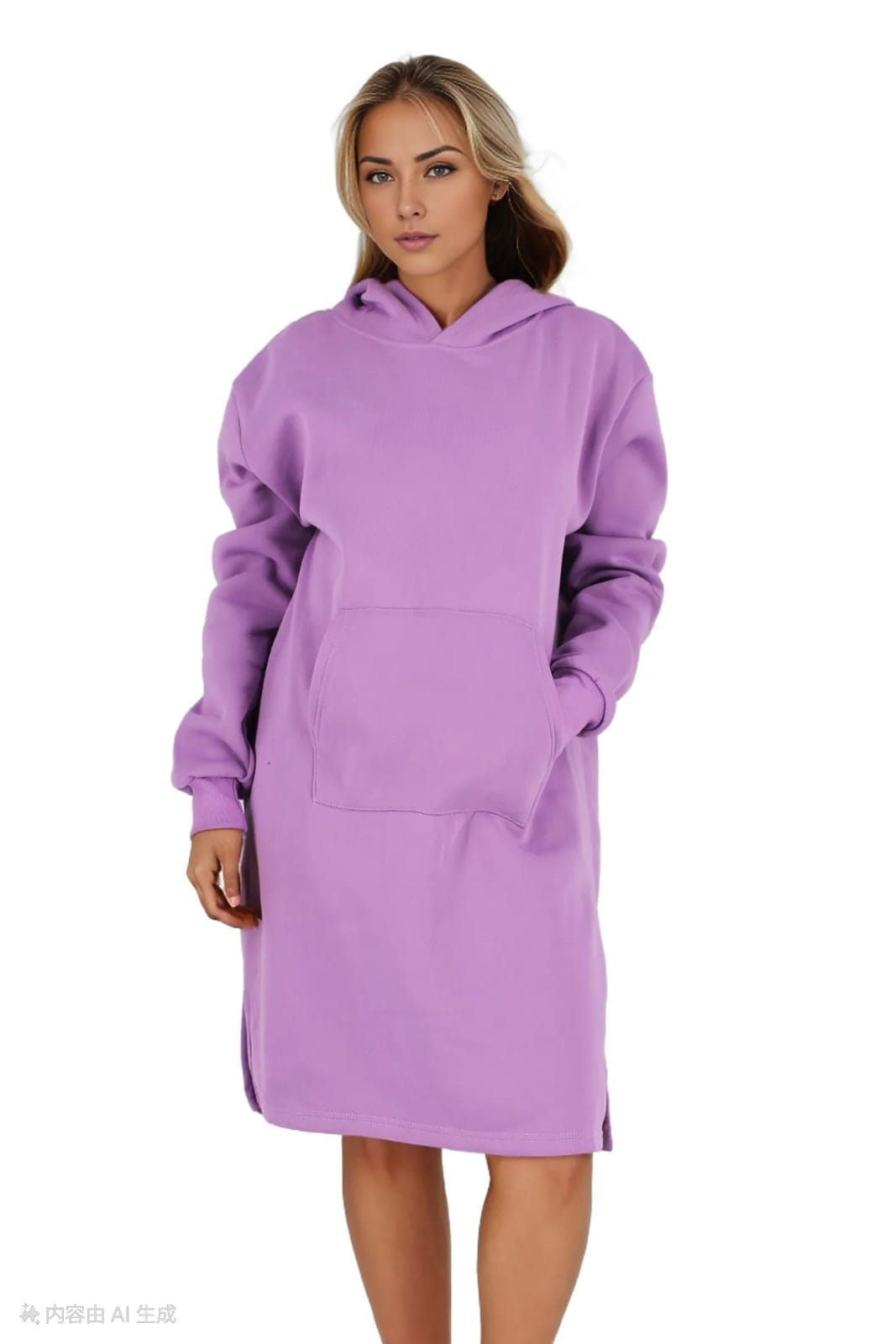 Jersey Hoodie Knee Length Dress