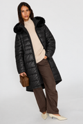 Faux Fur Hood Longline Puffer Coat