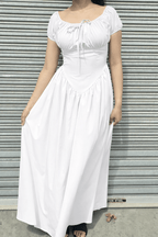 Off-Shoulder Elasticated Waist Maxi Dress
