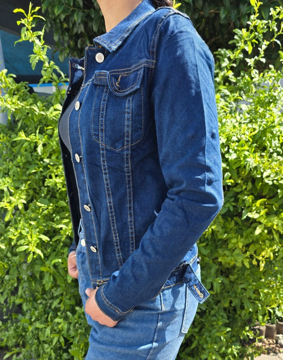 Slim Fitted Dark Denim Blue Jacket - DYQ-288