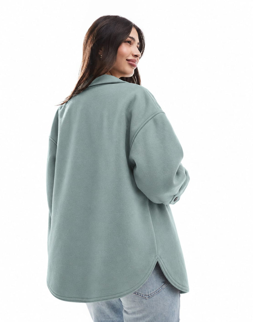 Oversized Button Up Knit Shirt Jacket