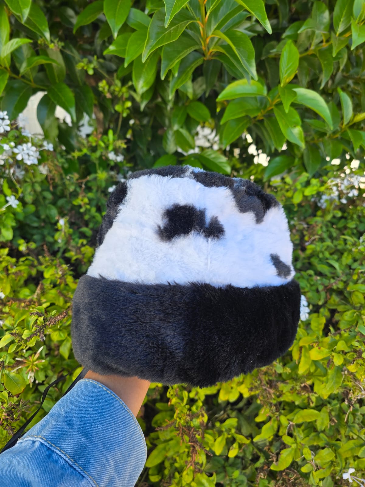 Cow Print Faux Fur Bucket Hat