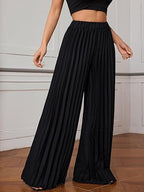 High Waist Pleated Wide Leg Pant